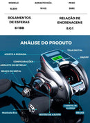 Carretilha Elétrica BEARKING - Drag de 10KG - Display Digital