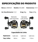Nova Carretilha Premium LURE PRO AK-2000